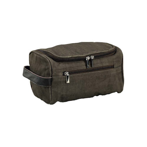 PU Cotton Canvas Toiletry Pouch Bag