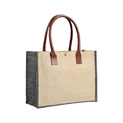 Brown Plain Juco Shopping Bag