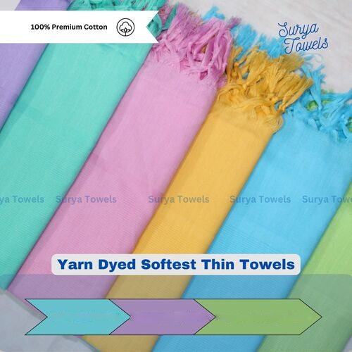 Yarn Dyed Soft Towels 30x60 130g - 100% Cotton, Rectangular, Available in 10 Colors | Ultra Soft, Moisture Absorbent, Quick Drying