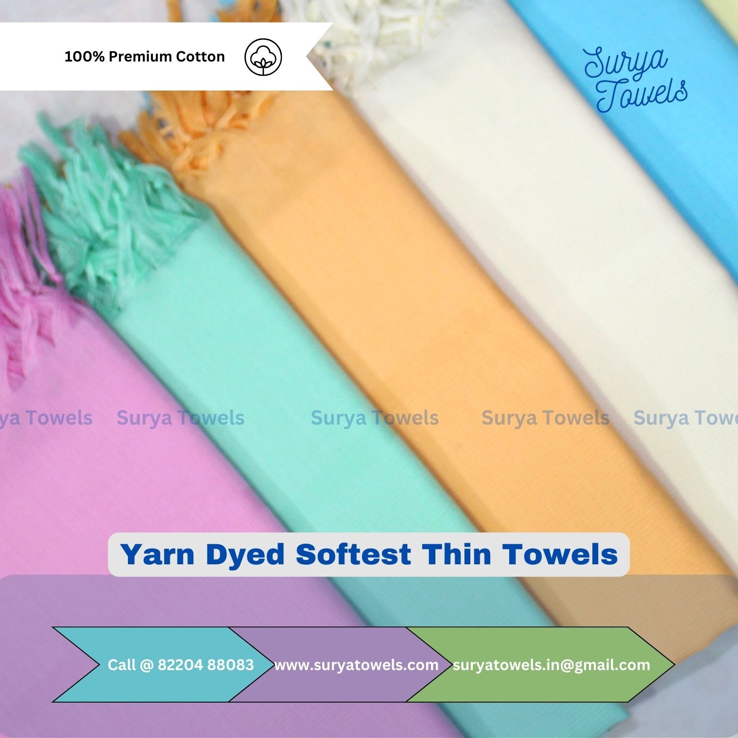 Yarn dyed Soft Towels 30x60 130g