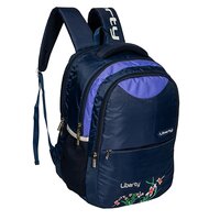 Vvxl Navy Bolt Flower Emb School Bag