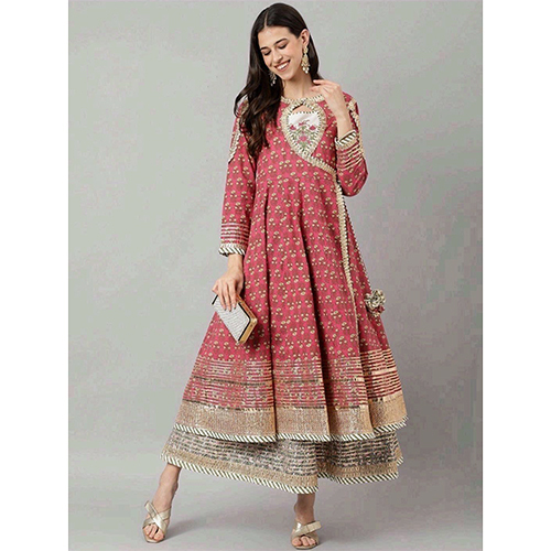 Cotton Anarkali Kurta With Jacket
