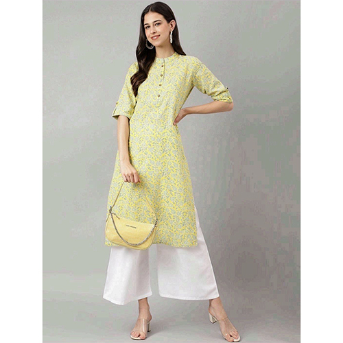Yellow Straight Fit Kurta