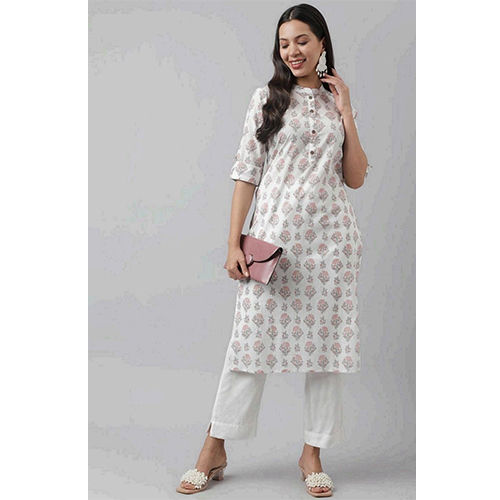 White Straight Fit Kurta