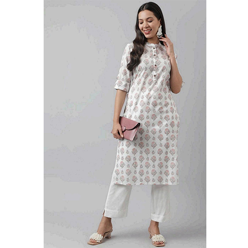 White Straight Fit Kurta