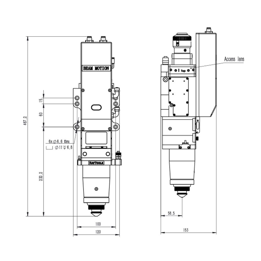 RAYTOOLS BM115 2D AUTOFOCUS FIBER LASER CUTTING HEAD