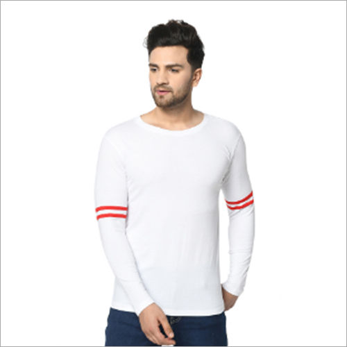 SK Roundneck 2 Strips White Red T Shirt