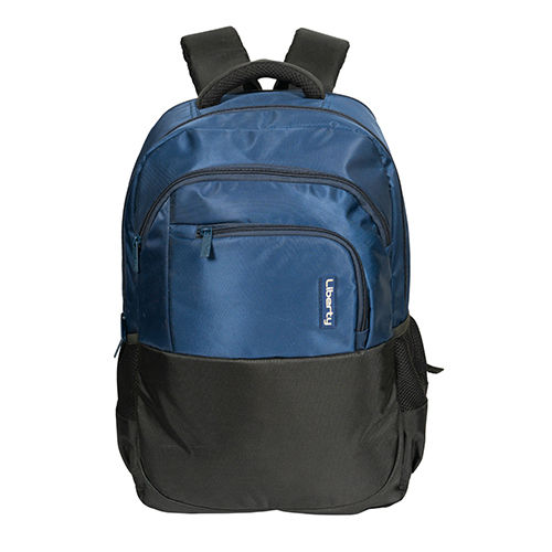 Vvxl Navy Twill And Black Embossed School Bag