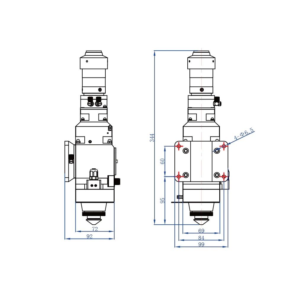 0-2KW WSX KC15A FIBER LASER CUTTING HEAD