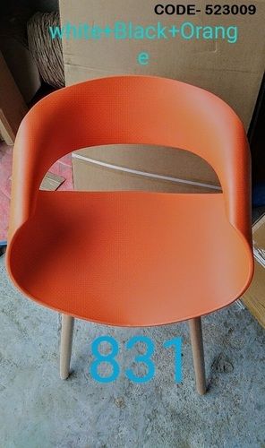 Durable Chair for Home Office and  Restaurant Orange Color Plastic Outdoor Chair