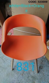 Durable Chair For Home Office And  Restaurant Orange Color Plastic Outdoor Chair