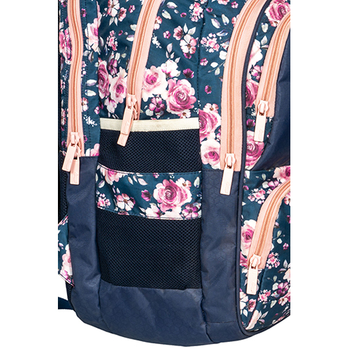 Navy  Blue Flower Print School Bag