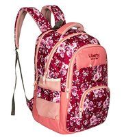 Mahroon Flower Print School Bag