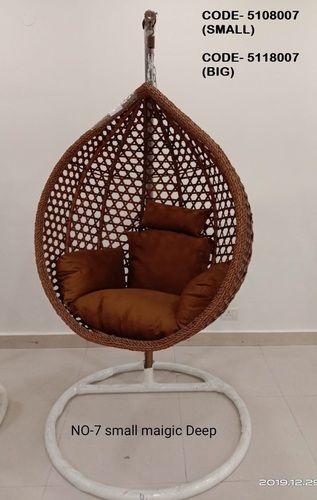 Hanging Swing Chair with Cushion and Hook Brown Color Outdoor Indoor/Balcony/ Garden