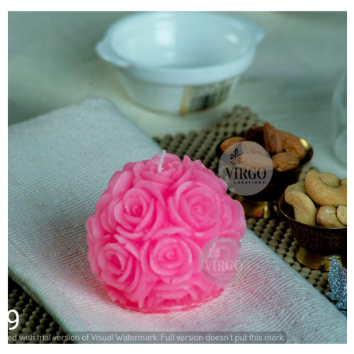 Big Rose: Scented Rose Ball Decorative Candle