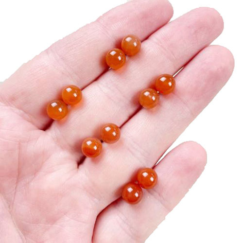 Carnelian Gemstone 6mm Round Shape 925 Sterling Silver Stud