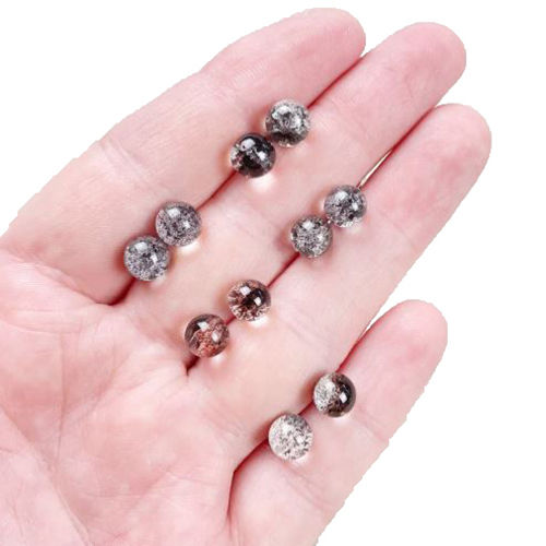 Garden Quartz Gemstone 6mm Round Shape 925 Sterling Silver Stud