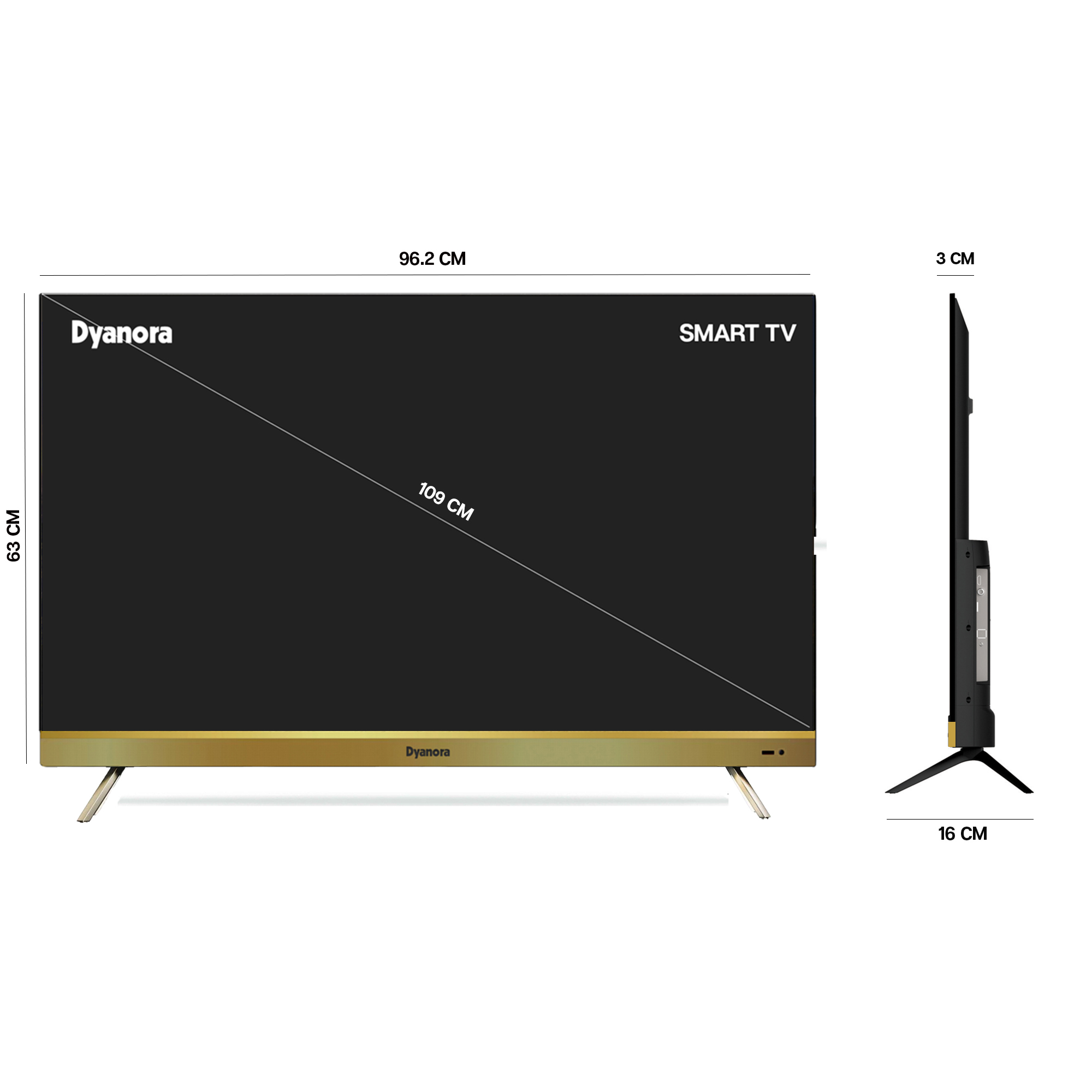 Dyanora 109 cm (43 inches) Ultra HD 4K LED Smart Android TV (DY-LD43U4S)