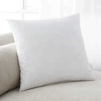 Feather Down Square Pillow - Cotton Material, 18 Inch Size, White Color | Plain Cover Style, Soft Microfiber Filling