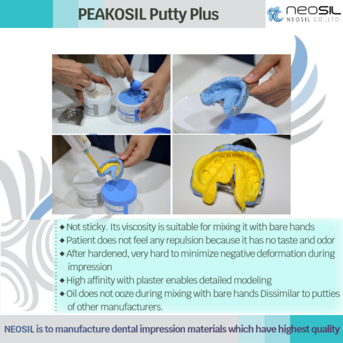 Peakosil Putty Plus Dental impression material Regular setting time Tray material Addition Silicone For dental clinic