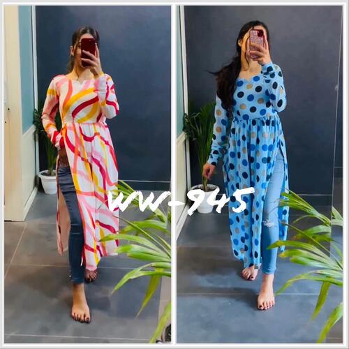 Heavy Faux Georgette Printed Trendy Nyra Style Kurti
