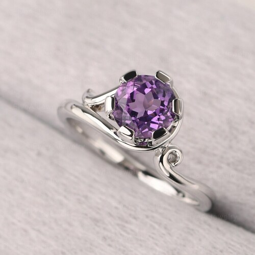 Sterling silver 92.5 % Amethyst Facited Ring (Design no 4)