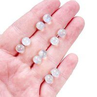 Rainbow Moonstone Gemstone 6mm Round Shape 925 Sterling Silver Stud