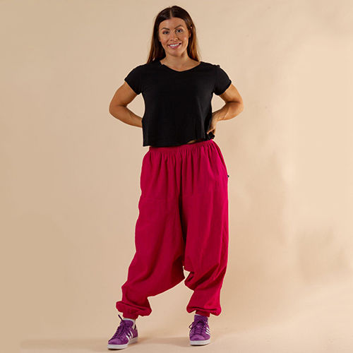 Red & Different Colours Available Pink Harem Pants