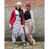 Printed Harem Pants - Linen Material, Double Pockets, White-multicolour & Different Colours Available | Breathable, Washable, Regular Fit