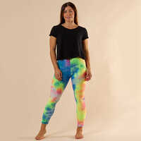 Ladies Yoga Leggings - Organic Cotton Material, Customized Sizes, Yellow-multicolour & Various Colors Available | Breathable, Washable, All-season Design