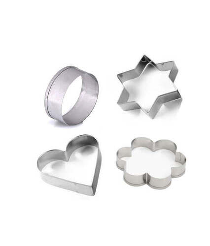 Cookie Cutter Stainless Steel Cookie Cutter with Shape Heart Round Star and Flower