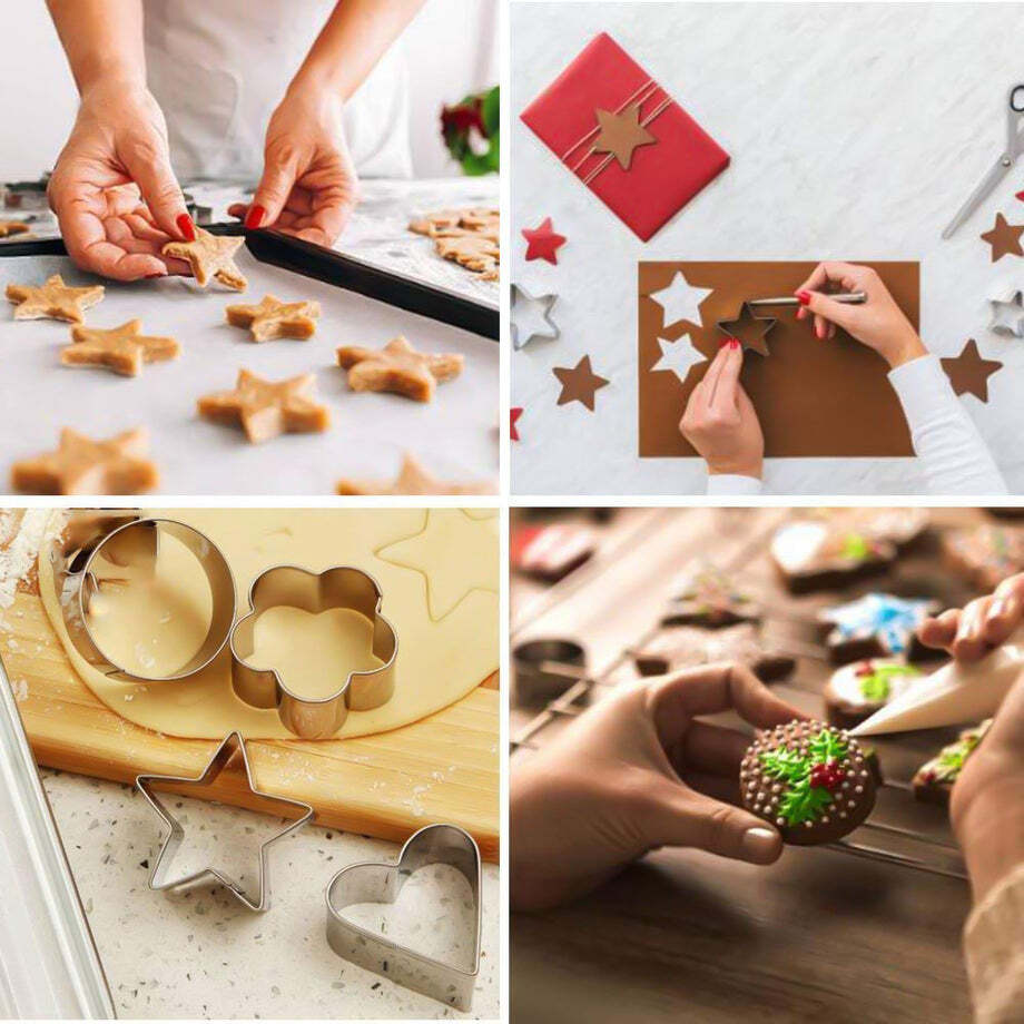 Cookie Cutter Stainless Steel Cookie Cutter with Shape Heart Round Star and Flower