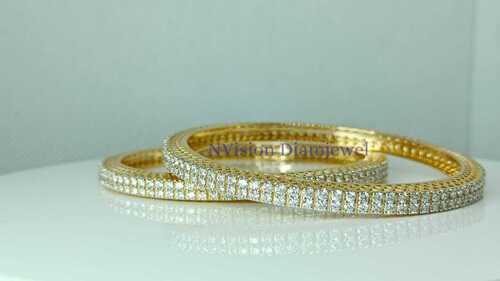 Natural Diamond Double Line Diamond Bangle