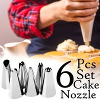 Cake Decorating Stainless Steel Nozzle (6pcs) (2517)
