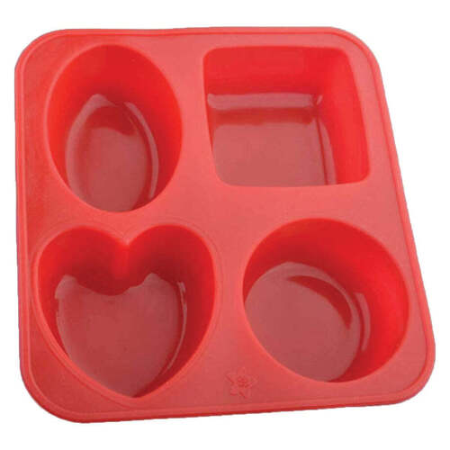 Silicone Circle Square Oval and Heart Shape Soap And Mini Cake Making Mould (0773)