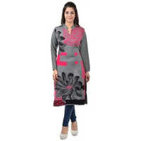 Ladies Woolen Kurti - Woolen Material, Customized Size | Breathable, Quick Dry, Printed Pattern, Long Sleeve, Suitable For Casual & Formal Wear