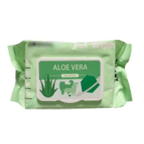 White 100Pcs Pet Cleansing Wipes Big Pack Aloe Vera Fragrance