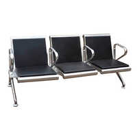 3 Seater Steel Metro Chair With Hard Pu Cushions