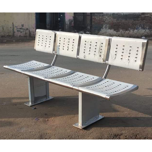 SS Railway Platform Bench 4 Seater Chair