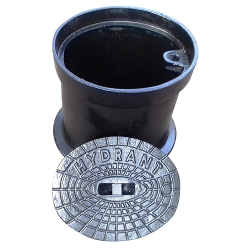 Grey Cast Iron Hydrant Box - 300 mm Long, Durable Enclosure for Fire Hydrant and Components, Easy Maintenance Access