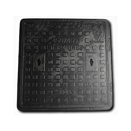 Ductile Iron Manhole Cover And Frame - Galvanized Durable Iron Construction | Locking Mechanism Corrosion-Resistant Versatile for Industrial and Municipal Applications