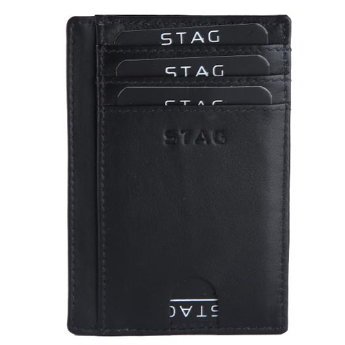 Leather Card Holders Wallet - Leather Folded Design Black | Plain Style for Sleek Storage and Easy Access to Cards