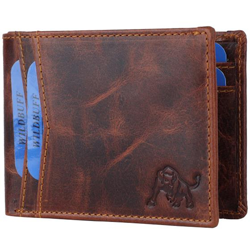 Fashionable Mens Wallet - Leather, Available in Various Sizes, Brown Color, Folded Design | Stylish and Practical Accessory for Everyday Use