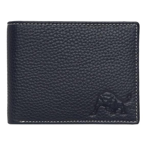 Mens Original Leather Wallet - Leather, Folded, Black | Plain Design for Classic Elegance and Practical Organization