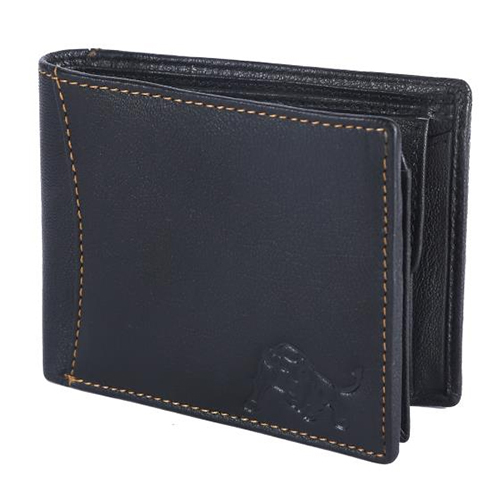 Mens Latest Leather Wallet - Leather, Folded, Blue Color | Plain Design, Stylish and Functional for Everyday Use, Perfect for Storing Essentials