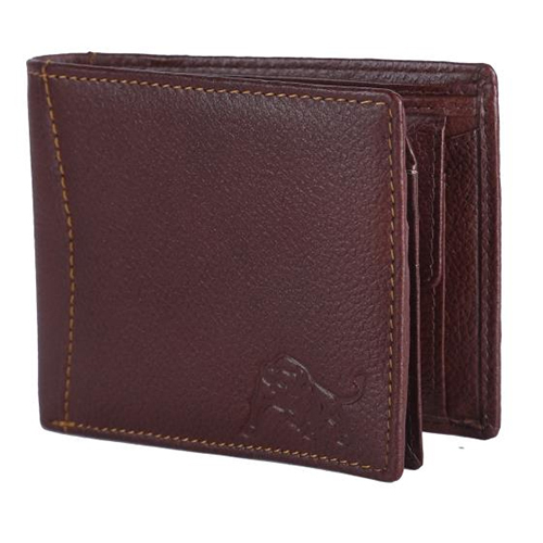 Brown Leather Wallet - Leather, Various Sizes Available, Brown Color | Folded Design, Plain Style