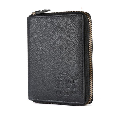 Leather Wallet - Different Sizes Available, Plain Black Design