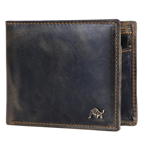 Dirty Black Mens Wallet - Leather, Different Sizes Available | Plain Design, Folded Style, Sleek Black Color, Ideal for Everyday Use