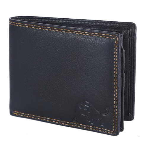 Premium Leather Mens Wallet - Leather Material, Various Sizes Available | Plain Folded Design, Exceptional Durability