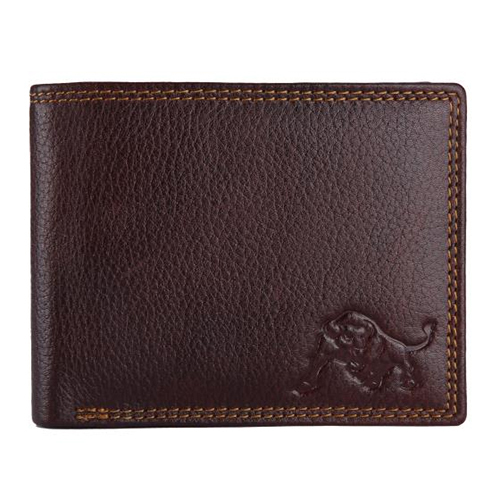 Premium Brown Leather Wallet - Leather, Folded Design, Brown Color | Plain Style for Classic Elegance and Everyday Use